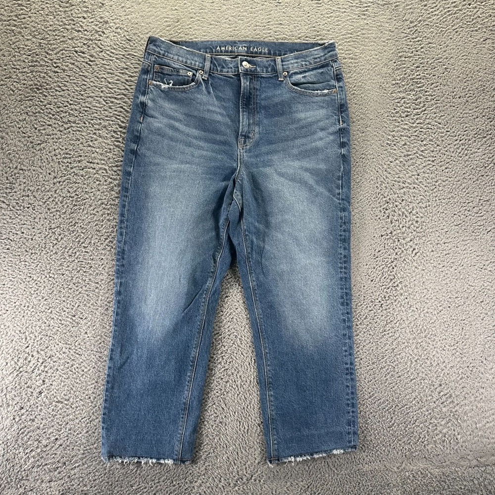 American Eagle Outfitters Real Good Jeans Womens 14 Blue Cotton Denim Straight